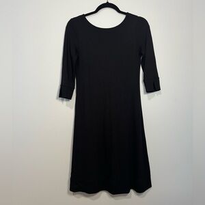 Donna Ricco Classic Black 3/4 Length Long Sleeve Knee Length Dress